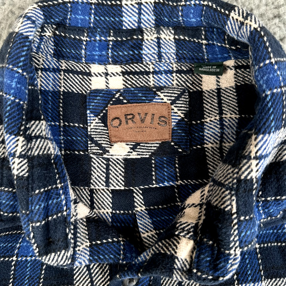 Orvis Shirt Men's XL Plaid Shacket Button Up Plaid 100%‎ Cotton Jacket Outdoors - Picture 5 of 12